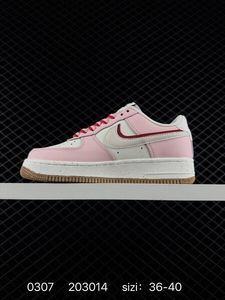 Nike Air Force 1 07 pink white red with gum sole 36-40 casual lifestyle