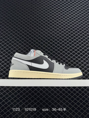 Jordan Air Jordan 1 Low Black Grey White Cream EU 36-45 Sneaker - Unisex (BS-80207)