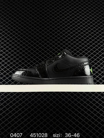 Jordan Air Jordan 1 Low Black Neon Green EU 36-46 Sneaker - Unisex (BS-79540)