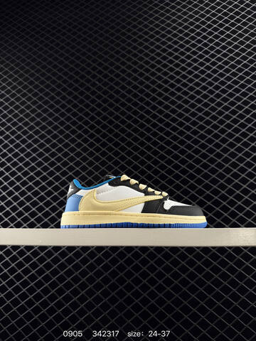 Jordan Air Jordan 1 Low Travis Scott Fragment Dark Brown Black White Cream 24-37 Sneaker - Women's (BS-80764)