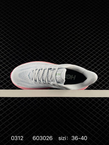 HOKA ONE ONE Clifton 10 Light Grey Pink Blue EU 36-40 Running Shoe Running Sneakers - Unisex (BS-86295)