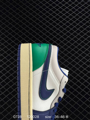 Jordan Air Jordan 1 Low 553558-147 Green Navy White Cream EU 36-46 Sneaker - Unisex (BS-81004)