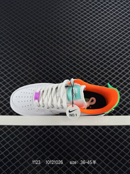 Nike Air Force 1 Low white black with neon green orange blue and purple accents EU 36-45 casual lifestyle