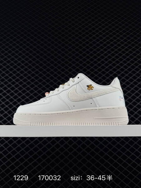 Nike Air Force 1 07 white cream with multicolor embroidery 36-45 lifestyle