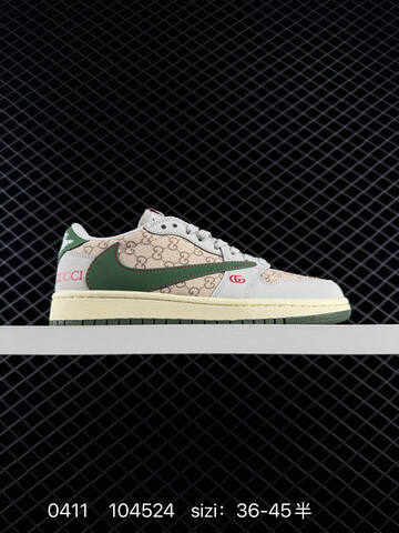 Jordan Air Jordan 1 Low OG Beige Green Cream White Red EU 36-45 Sneaker - Unisex (BS-79512)