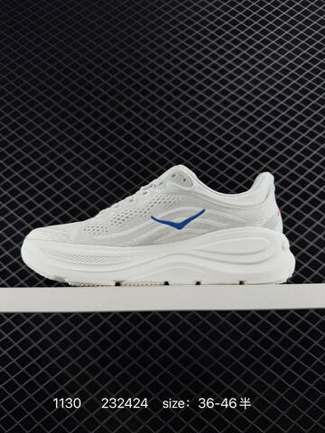 HOKA ONE ONE Bondi 9 Light Grey White Blue EU 36-46 Running Shoe Running Sneakers - Unisex (BS-86368)