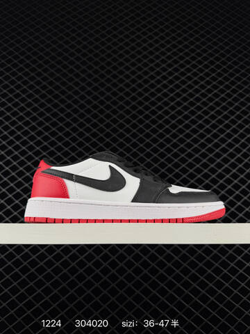 Jordan Air Jordan 1 Low DV1762-001 White Black Red EU 36-47 Sneaker - Unisex (BS-79996)