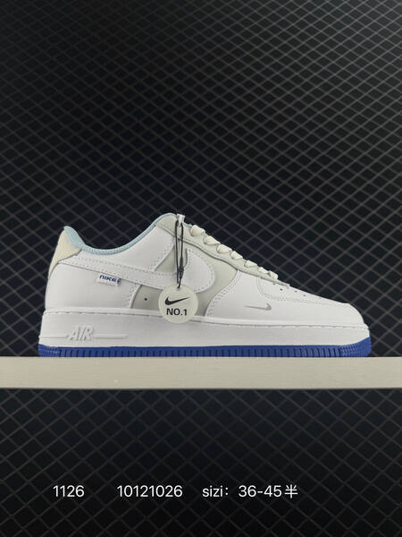 Nike Air Force 1 07 white with blue accents EU 36-45 lifestyle