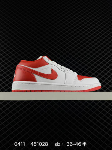 Jordan Air Jordan 1 Low White Red EU 36-46 Basketball Shoe - Unisex (BS-79510)