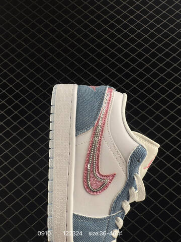 Jordan Air Jordan 1 Low HQ2001-400 White Light Blue Pink EU 36-46 Sneaker - Unisex (BS-80736)
