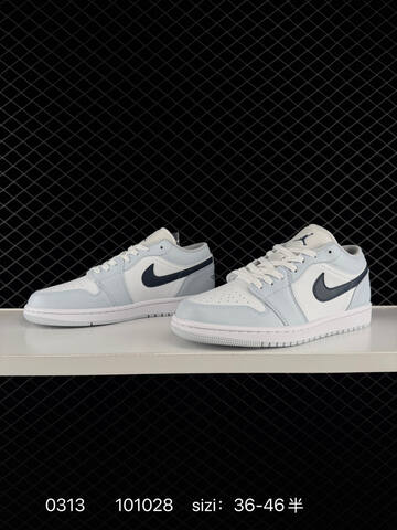 Jordan Air Jordan 1 Low Light Blue White Dark Navy EU 36-46 Sneaker - Unisex (BS-79663)