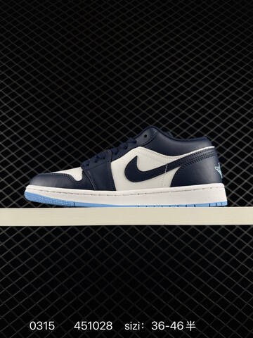 Jordan Air Jordan 1 Low 553558-152 Navy White Light Blue EU 36-46 Basketball Shoe - Unisex (BS-79656)