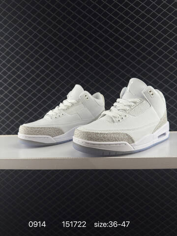 Jordan Air Jordan 3 Retro White Light Grey Ice Blue EU 36-47 Basketball Shoe - Unisex (BS-80713)