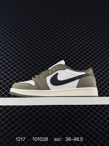 Jordan Air Jordan 1 Retro Low OG HQ6998-200 White Olive Black Sail EU 36-48 5 Sneaker - Unisex (BS-80043)