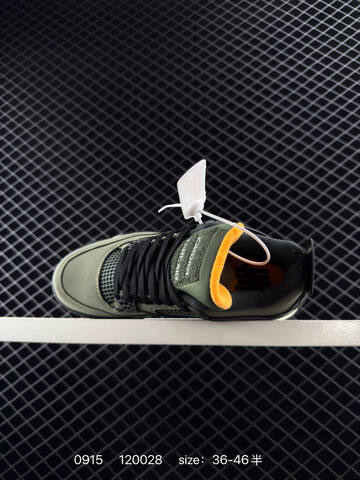 Jordan Air Jordan 4 Retro Olive Green Black Cream Orange EU 36-46 Basketball Shoe - Unisex (BS-80711)