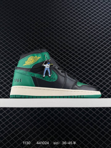Jordan Air Jordan 1 Retro High OG 555088-201 Black Green Sail EU 36-45 Basketball Shoe - Unisex (BS-80146)