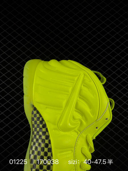 Nike Foamposite One neon yellow volt with black checkered accents 40-47 5 basketball lifestyle