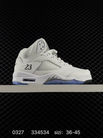 Jordan Air Jordan 5 Retro Metallic White White Silver Black Blue EU 36-45 Basketball Shoe - Unisex (BS-79599)