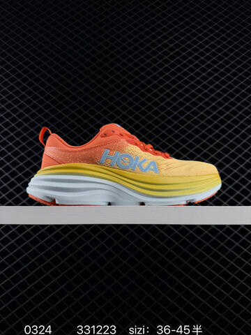 HOKA Bondi 8 White Blue Cyan Orange Yellow EU 36-45 Running Shoe Running Sneakers - Unisex (BS-86283)