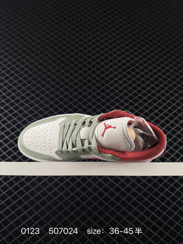 Jordan Air Jordan 1 Low White Light Green Red EU 36-45 Sneaker - Unisex (BS-79786)