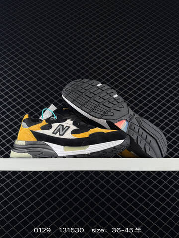 New Balance 992 M992J2 Black Yellow White Grey EU 36-45 Sneaker - Unisex (BS-82348)
