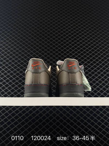 Nike Air Force 1 07 Low dark olive black with red stitching EU 36-45 lifestyle
