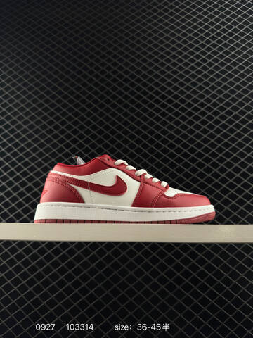 Jordan Air Jordan 1 Low White Maroon Black Red EU 36-45 Sneaker - Unisex (BS-80618)