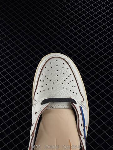 Jordan Air Jordan 1 Low OG Travis Scott Fragment Design White Blue Cream Brown Black EU 35-47 Sneaker - Unisex (BS-81266)