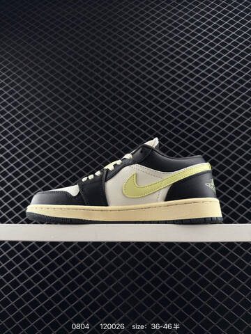Jordan Air Jordan 1 Low Black Sail Pale Yellow EU 36-46 Sneaker - Unisex BS-80974