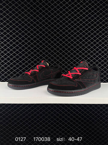 Jordan Air Jordan 1 Low Black Red EU 40-47 Sneaker - Men's (BS-79753)