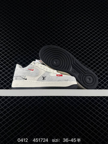 Nike Air Force 1 Low Louis Vuitton Off White Light Grey Black Red EU 36-45 Sneaker - Unisex (BS-79503)