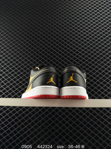 Jordan Air Jordan 1 Low Pizza Black Gold White Red EU 36-46 Sneaker - Unisex (BS-80766)