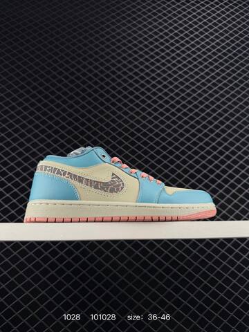 Jordan Air Jordan 1 Low SE Light Blue Beige Pink Metallic Silver EU 36-46 Sneaker - Unisex (BS-80409)
