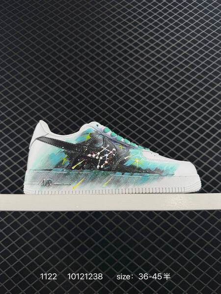Nike Air Force 1 07 White Black with multicolor galaxy custom paint EU 36-45 5 lifestyle