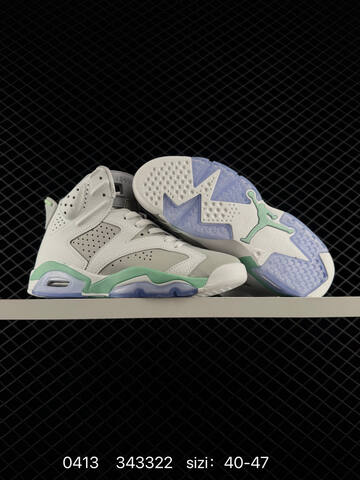 Jordan Air Jordan 6 Retro White Grey Mint Green EU 40-47 Basketball Shoe - Men's (BS-79492)