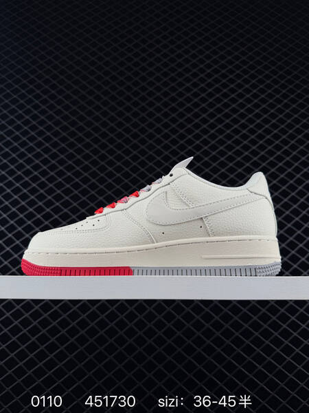 Nike Air Force 1 07 Low white gray with red accents 36-45 lifestyle