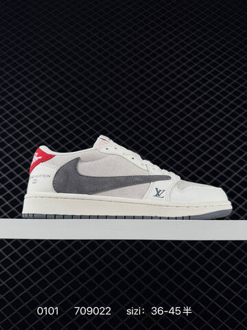 Jordan Air Jordan 1 Low Travis Scott Reverse Mocha Louis Vuitton Custom Beige Grey Light Blue EU 36-45 Sneaker - Unisex (BS-79918)