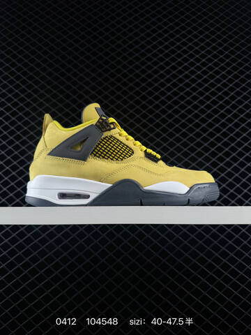 Jordan Air Jordan 4 Retro Tour Yellow Dark Grey White Black EU 40-47 5 Basketball Shoe - Men's (BS-79496)