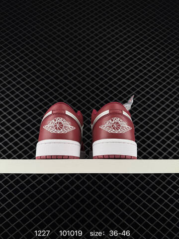 Jordan Air Jordan 1 Low White Burgundy Silver EU 36-46 Sneaker - Unisex (BS-79978)