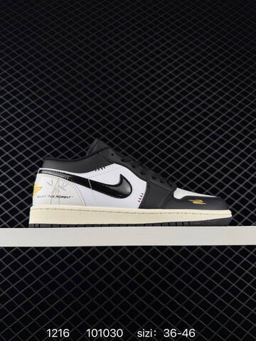 Jordan Air Jordan 1 Low 553558-067 Black White Sail Metallic Gold EU 36-46 Sneaker - Unisex (BS-80048)
