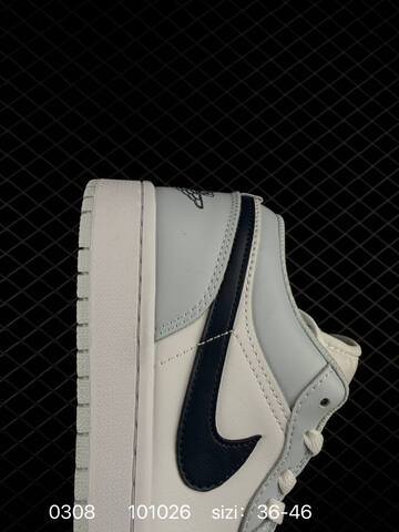 Jordan Air Jordan 1 Low White Light Grey Dark Navy EU 36-46 Sneaker - Unisex (BS-79687)