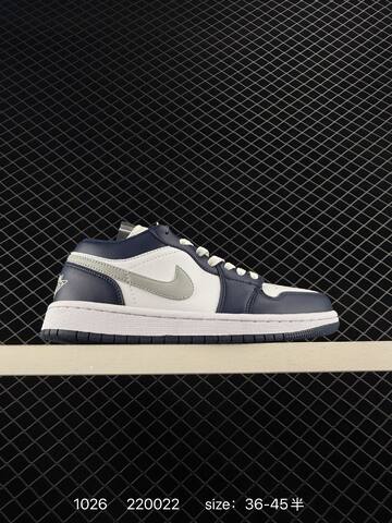 Jordan Air Jordan 1 Low White Navy Blue Grey EU 36-45 Sneaker - Unisex (BS-80436)