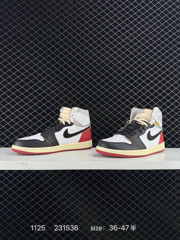 Jordan Air Jordan 1 Retro High Union Los Angeles Black Toe White Black Red Cream EU 36-47 Basketball Shoe - Unisex (BS-80195)