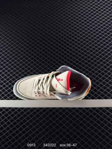Jordan Air Jordan 3 Muslin Beige Grey Red Cream EU 36-47 Basketball Shoe - Unisex (BS-80721)