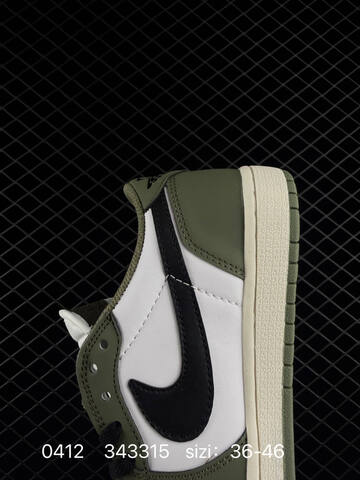 Jordan Air Jordan 1 Low 553558 166 White Olive Green Black Sail EU 36-46 Sneaker - Unisex (BS-79500)
