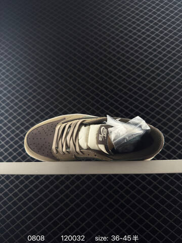 Jordan Fragment x Travis Scott x Air Jordan 1 Low Khaki Dark Brown Green White Black EU 36-45 Sneaker - Unisex (BS-80953)