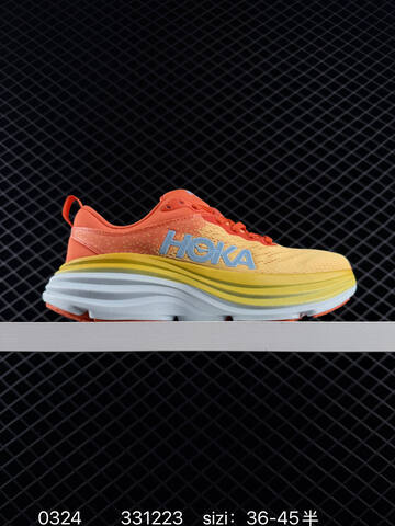 HOKA Bondi 8 White Blue Cyan Orange Yellow EU 36-45 Running Shoe Running Sneakers - Unisex (BS-86283)