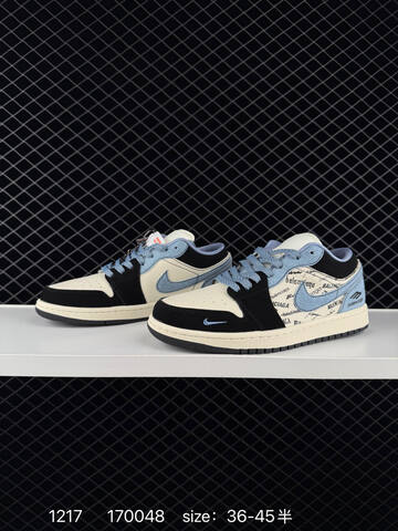 Jordan Air Jordan 1 Low OG Black Cream Light Blue EU 36-45 Sneaker - Unisex (BS-80042)