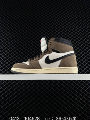 Jordan Air Jordan 1 Retro High OG Travis Scott Mocha CD4487-100 Dark Brown White Black Sail EU 36-47 5 Sneaker - Unisex (BS-79484)