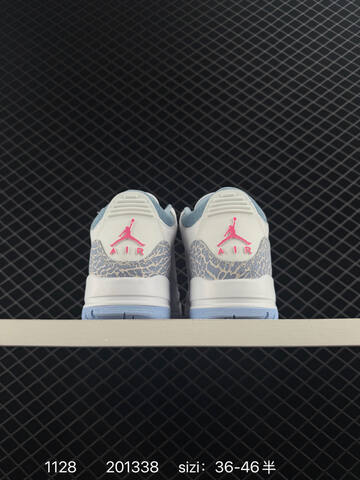 Jordan Air Jordan 3 Retro White And Cobalt Bliss White Light Blue Pink EU 36-46 Basketball Shoe - Unisex (BS-80165)